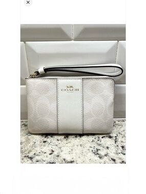 Coach Signature Chalk Wristlet NWOT